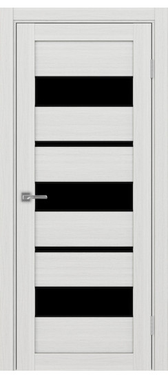 Межкомнатная дверь Турин_526АППmax.122 молдинг алюм.чёрн.40  Ясень серебристый