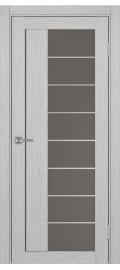 Межкомнатная дверь Турин_524АСС.22 молдинг алюм.хром.60  Дуб серый FL
