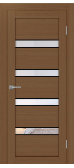 Межкомнатная дверь Турин_505AПC.12 молдинг алюм.чёрн.30  Орех NL