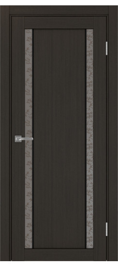 Межкомнатная дверь Турин_522АПС.212 молдинг алюм.чёрн.60  Венге FL