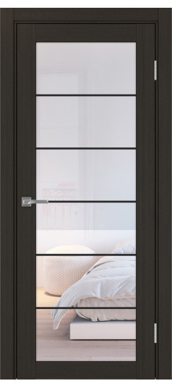 Межкомнатная дверь Турин_501АСС.2 молдинг алюм.чёрн.30  Венге FL