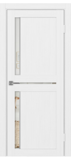 Межкомнатная дверь Турин_523АПП.221 молдинг алюм.хром.60  Белый лёд