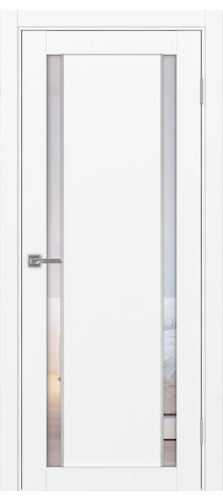 Межкомнатная дверь Турин_522АПС.212 молдинг алюм.хром.60  Белый снежный