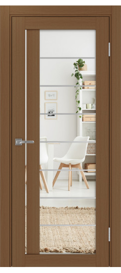 Межкомнатная дверь Турин_524АСС.22 молдинг алюм.хром.60  Орех NL