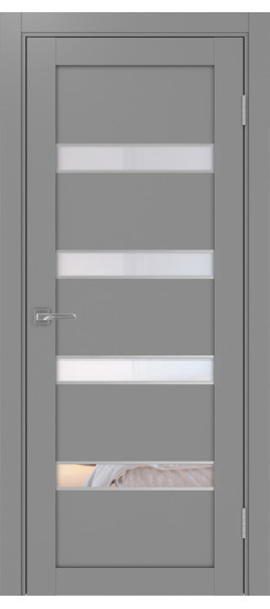 Межкомнатная дверь Турин_505AПC.12 молдинг алюм.хром.30  Серый