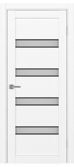 Межкомнатная дверь Турин_505AПC.12 молдинг алюм.чёрн.30  Белый снежный