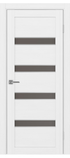 Межкомнатная дверь Турин_505AПC.12 молдинг алюм.хром.30  Белый лёд