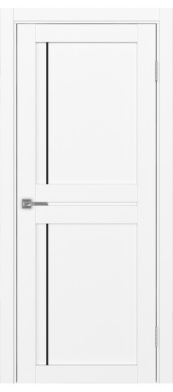 Межкомнатная дверь Турин_523АПП.111 молдинг алюм.чёрн.60  Белый снежный