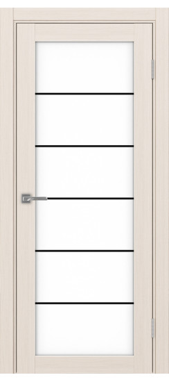 Межкомнатная дверь Турин_501АСС.2 молдинг алюм.чёрн.30  Ясень перламутровый