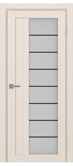 Межкомнатная дверь Турин_524АСС.22 молдинг алюм.чёрн.60  Ясень перламутровый