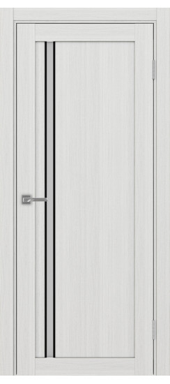 Межкомнатная дверь Турин_527АПС.121 молдинг алюм.чёрн.35  Ясень серебристый