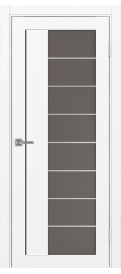Межкомнатная дверь Турин_524АСС.22 молдинг алюм.хром.60  Белый снежный