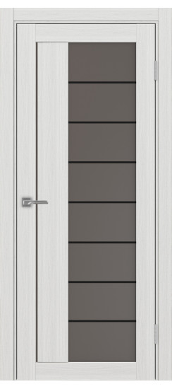 Межкомнатная дверь Турин_524АСС.22 молдинг алюм.чёрн.60  Ясень серебристый