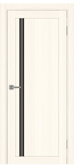 Межкомнатная дверь Турин_527АПС.121 молдинг алюм.чёрн.35  Ясень светлый