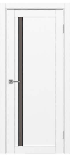 Межкомнатная дверь Турин_527АПС.121 молдинг алюм.чёрн.35  Белый снежный