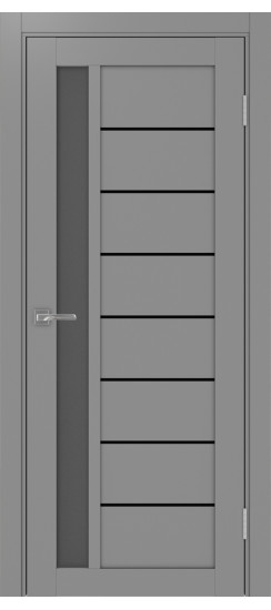 Межкомнатная дверь Турин_554АПП.21 молдинг алюм.чёрн.60  Серый