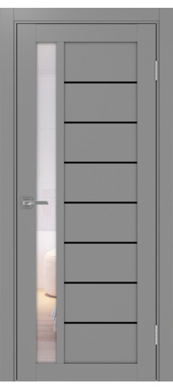 Межкомнатная дверь Турин_554АПП.21 молдинг алюм.чёрн.60  Серый