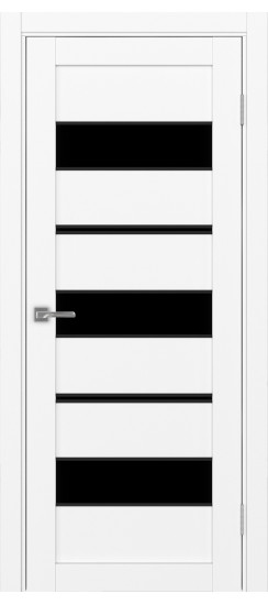 Межкомнатная дверь Турин_526АППmax.122 молдинг алюм.чёрн.40  Белый снежный