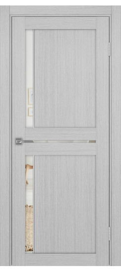 Межкомнатная дверь Турин_523АПП.221 молдинг алюм.хром.60  Дуб серый FL