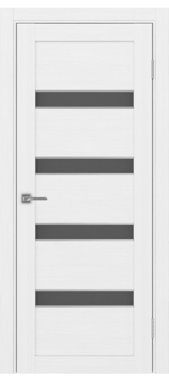 Межкомнатная дверь Турин_505AПC.12 молдинг алюм.хром.30  Белый лёд