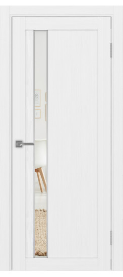 Межкомнатная дверь Турин_528AПП.121 молдинг алюм.хром.60  Белый лёд