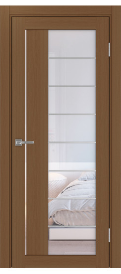 Межкомнатная дверь Турин_524АСС.22 молдинг алюм.хром.60  Орех NL
