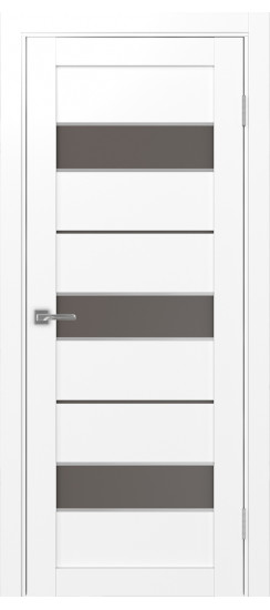 Межкомнатная дверь Турин_526АПС.122 молдинг алюм.хром.40  Белый снежный