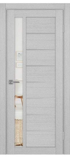 Межкомнатная дверь Турин_554АПП.21 молдинг алюм.хром.60  Дуб серый FL