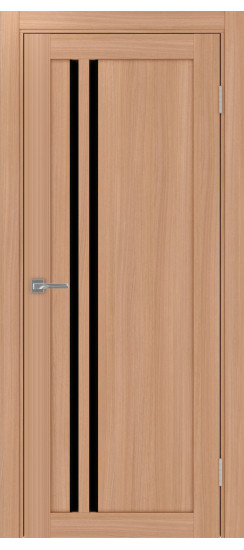 Межкомнатная дверь Турин_525АПС.121 молдинг алюм.чёрн.60  Ясень тёмный