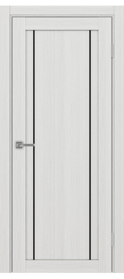 Межкомнатная дверь Турин_522AПП.111 молдинг алюм.чёрн.60  Ясень серебристый