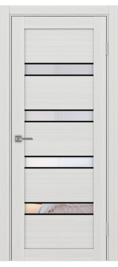 Межкомнатная дверь Турин_505AПC.12 молдинг алюм.чёрн.30  Ясень серебристый