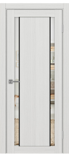 Межкомнатная дверь Турин_522AПП.212 молдинг алюм.чёрн.60  Ясень серебристый