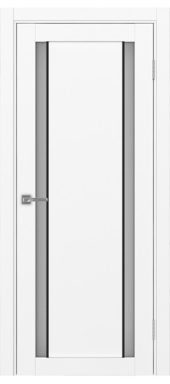 Межкомнатная дверь Турин_522АПС.212 молдинг алюм.чёрн.60  Белый снежный