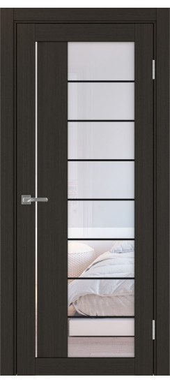 Межкомнатная дверь Турин_524АСС.22 молдинг алюм.чёрн.60  Венге FL