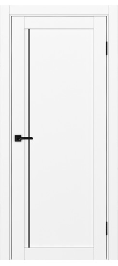 Межкомнатная дверь Турин_565АПП.11 молдинг алюм.чёрн.35  Белый снежный