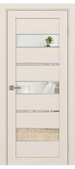 Межкомнатная дверь Турин_526АППmax.122 молдинг алюм.хром.40  Ясень перламутровый