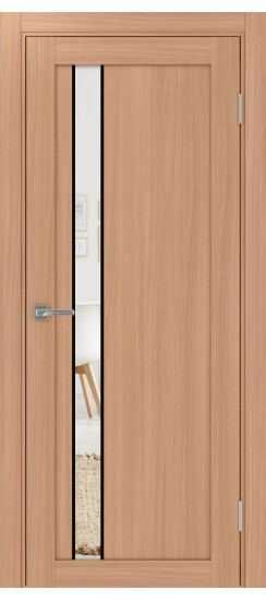 Межкомнатная дверь Турин_528AПП.121 молдинг алюм.чёрн.60  Ясень тёмный