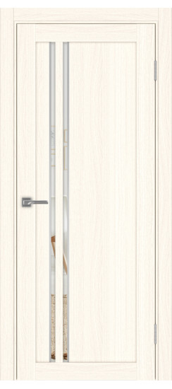 Межкомнатная дверь Турин_525АПС.121 молдинг алюм.хром.60  Ясень светлый