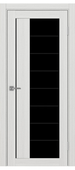 Межкомнатная дверь Турин_524АСС.22 молдинг алюм.чёрн.60  Ясень серебристый