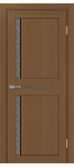 Межкомнатная дверь Турин_523АПС.221 молдинг алюм.чёрн.60  Орех NL