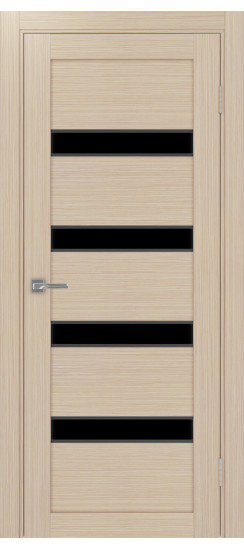Межкомнатная дверь Турин_505AПC.12 молдинг алюм.чёрн.30  Дуб беленый FL