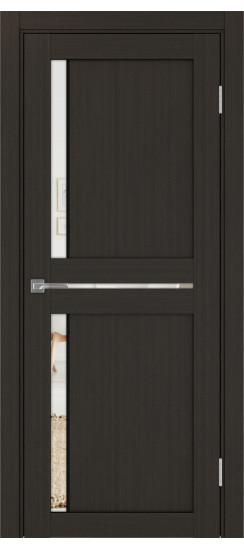 Межкомнатная дверь Турин_523АПП.221 молдинг алюм.чёрн.60  Венге FL