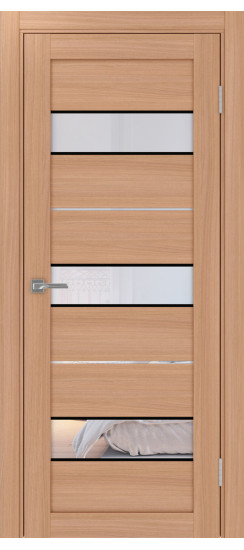 Межкомнатная дверь Турин_526АПС.122 молдинг алюм.чёрн.40  Ясень тёмный