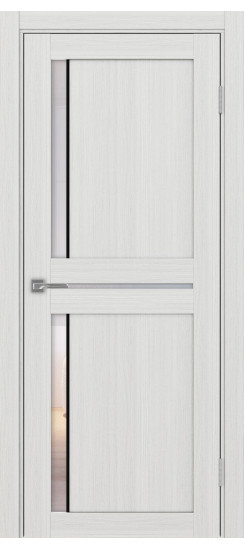 Межкомнатная дверь Турин_523АПС.221 молдинг алюм.чёрн.60  Ясень серебристый