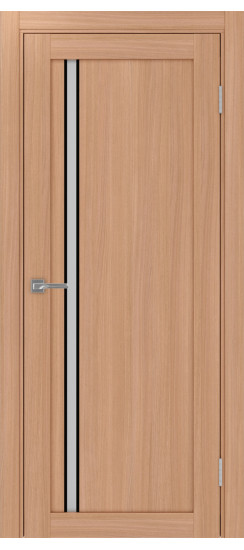 Межкомнатная дверь Турин_527АПС.121 молдинг алюм.чёрн.35  Ясень тёмный