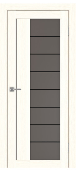 Межкомнатная дверь Турин_524АСС.22 молдинг алюм.чёрн.60  Ясень светлый