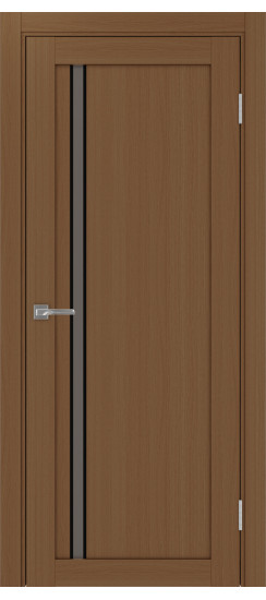 Межкомнатная дверь Турин_527АПС.121 молдинг алюм.чёрн.35  Орех NL