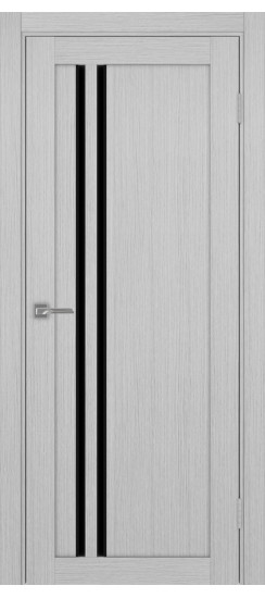 Межкомнатная дверь Турин_525АПС.121 молдинг алюм.чёрн.60  Дуб серый FL
