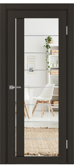 Межкомнатная дверь Турин_524АСС.22 молдинг алюм.хром.60  Венге FL