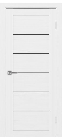 Межкомнатная дверь Турин_501AПП.1 молдинг алюм.чёрн.30  Белый лёд